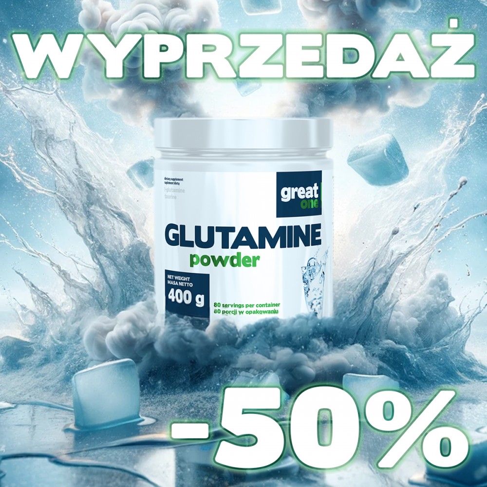Glutamine Powder 400 g Great One - termin przydatności 09-2024