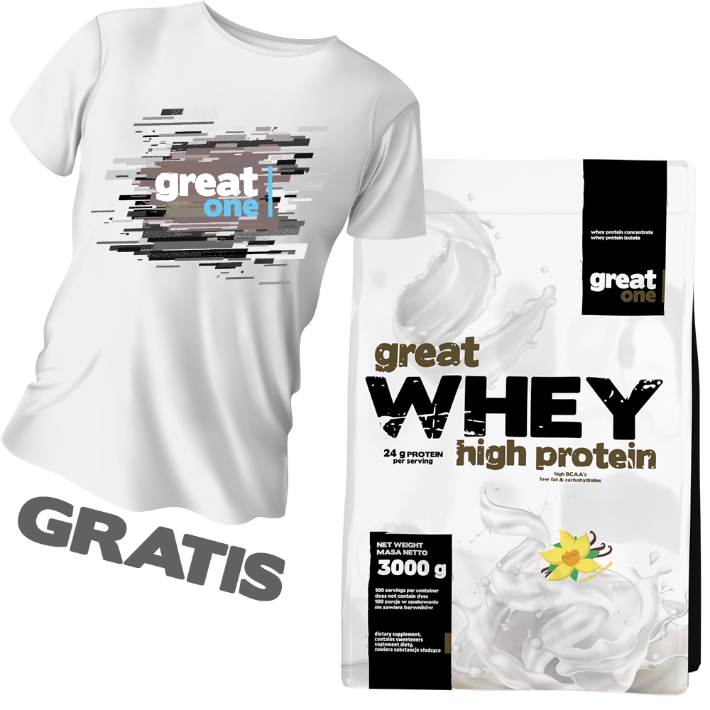 Great Whey High Protein 3kg Great One + koszulka GRATIS